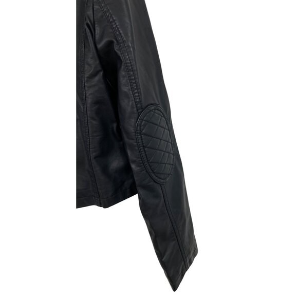 Xhilaration Moto Jacket Women’s Faux Leather Size XXL Black Zip Snap - Picture 8 of 13